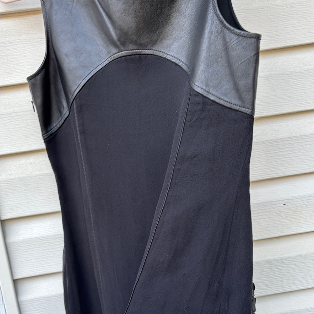 ARAYAL France Ladies black silk leather dress-6-GORGEOUS!WEDDING-ARRY - Picture 9 of 10